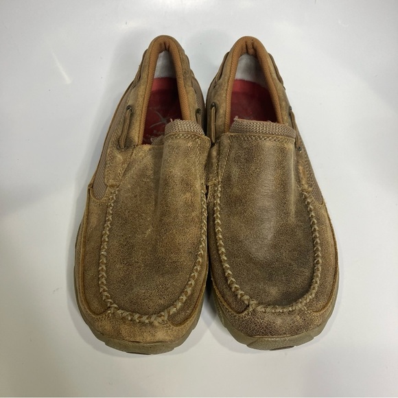 Twisted X slip on‎ driving Moc brown leather men’s size 7.5 casual western main image 6